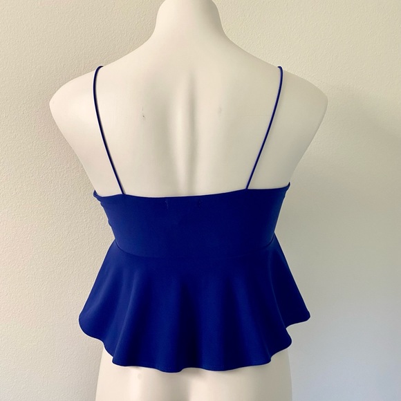 Leith Royal Blue Peplum Crop Tank - Picture 3 of 6